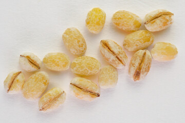 Closeup macro shot of pearl barley concept background