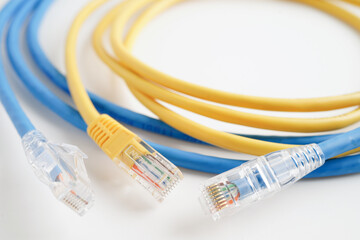 Ethernet cable for connect to wireless router link to internet service provider network.