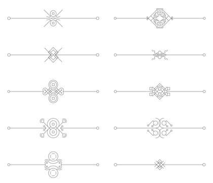 Divider decorative line art set vector	