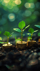 Money trees growing in the fertile soil of finance and accounting - obrazy, fototapety, plakaty