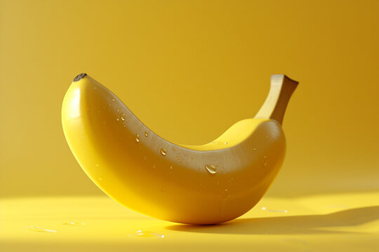 a 3d banana on the pastel background