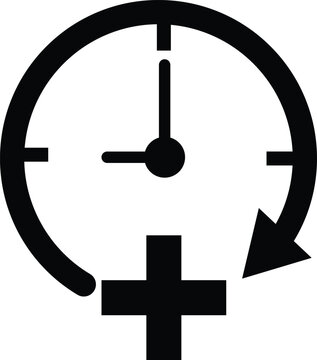 Overtime icon. Business and clock sign. Working time symbol. flat style.
