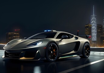 Obraz premium car driving in night