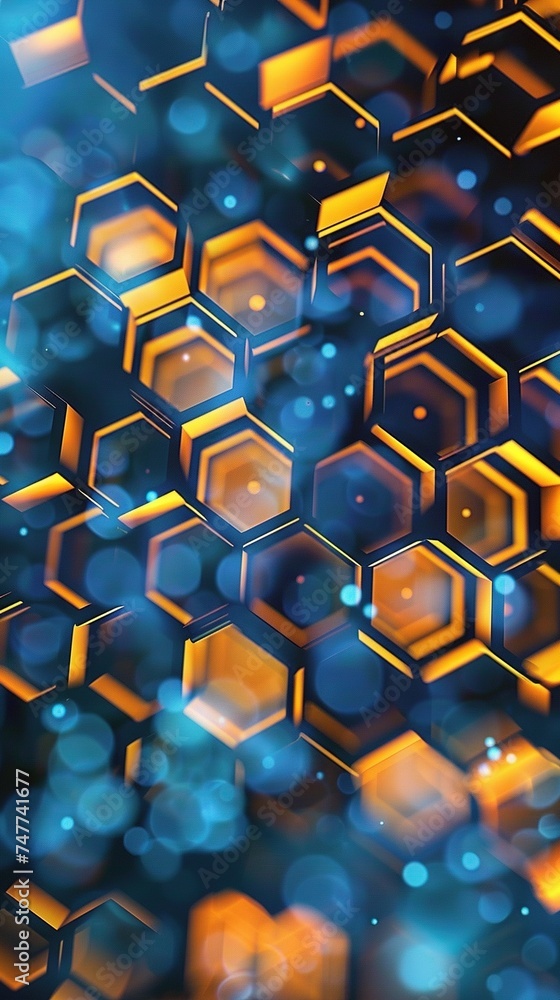 Poster digital hexagon abstract background
