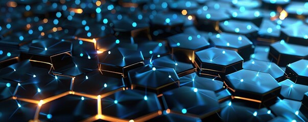 Obraz premium Digital hexagon abstract background