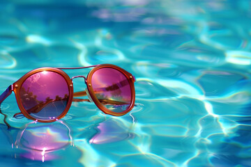 Sunglasses on the swimming pool