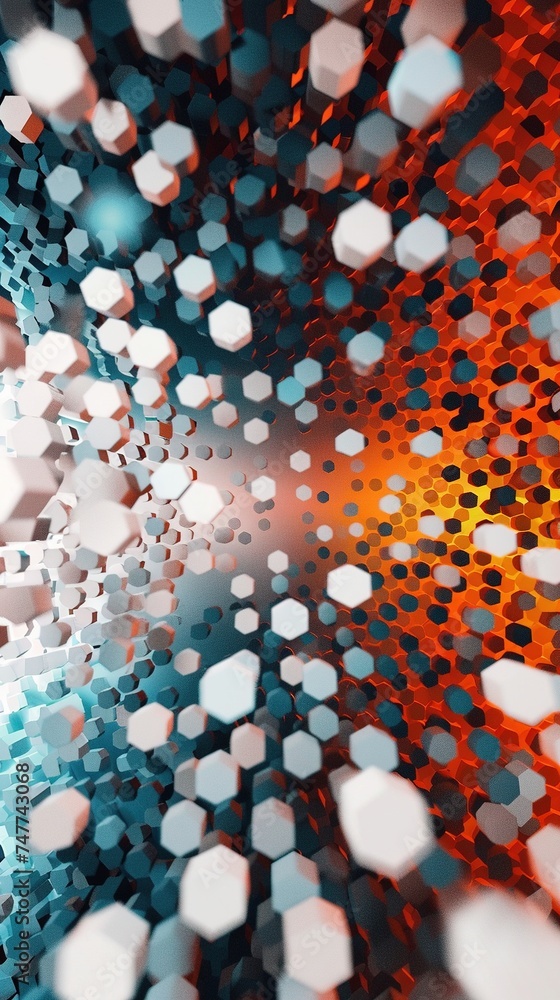 Aufkleber digital hexagon abstract background
