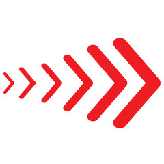 Red arrow on white background - vector illustration