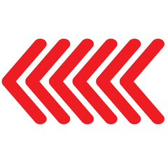 Red arrow on white background - vector illustration