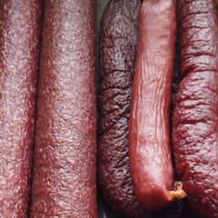 delicious smoked sausage several pieces pork beef chicken