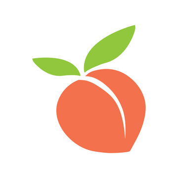 Peach icon,vector illustration. Flat design style. vector peach icon illustration isolated on White background, peach icon Eps10. peach icons graphic design vector symbols.
