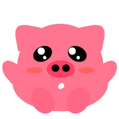 A little cute pig with big eyes