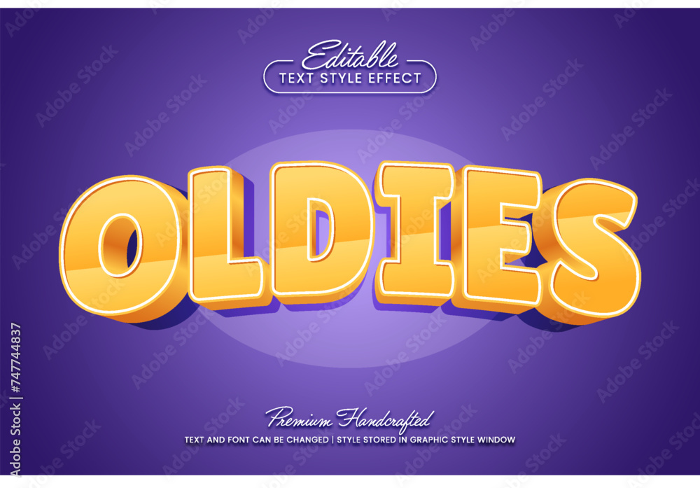 Poster oldies retro editable vector text effect graphic style template