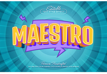 Maestro musical editable vector text effect graphic style template