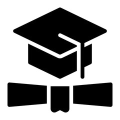 diploma glyph icon