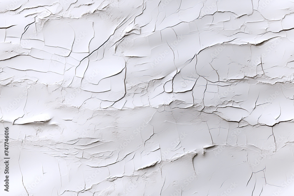 Wall mural seamless pattern texture of a concrete wall with cracks and scratches on plaster surface on a white background