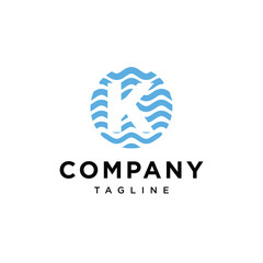 Letter K Water Wave logo icon vector template eps