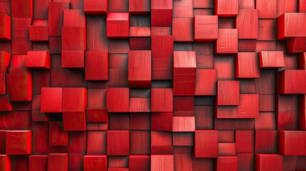 Abstract red geometric shape background illustration - obrazy, fototapety, plakaty