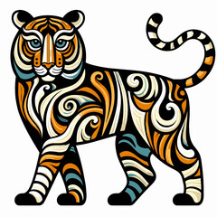 Fototapeta premium tiger cartoon isolated on white