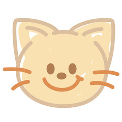 Hand drawn cat doodle for animal sticker, tattoo, pet icon, vet, logo, shirt print, childhood pattern, figure, cartoon character, comic, mascot, toy, doll, meow, clip arts, cute element, happy, ads 