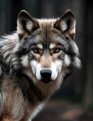 gray wolf portrait HD 8K wallpaper Stock Photographic Image Generative AI