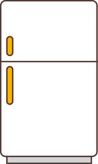 Single refrigerator line icon. Fridge sign. Linear style refrigerator icon. Vector illustration