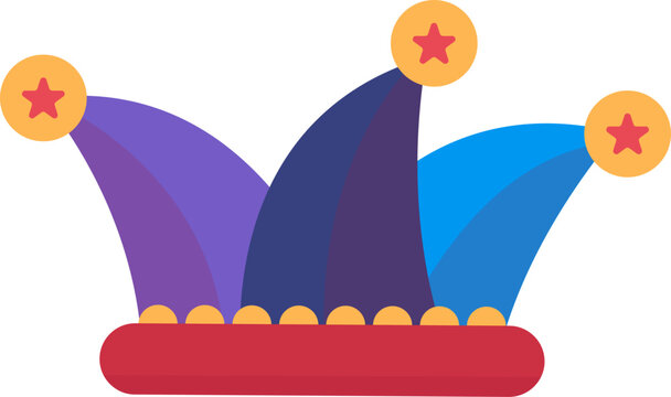 recommend clip art: colorful joker hat illustration