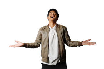 Portrait a boy wearing jacket with expression