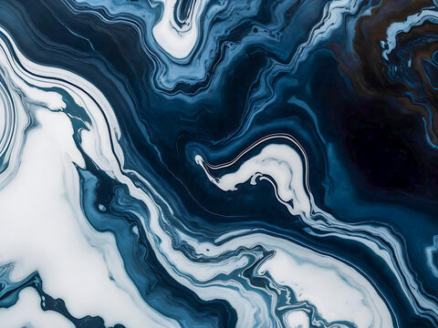 watercolor beautiful abstract grunge decorative dark navy blue and white stone wall texture.  Liquid marble texture. Fluid art. abstract waves skin wall luxurious art ideas.