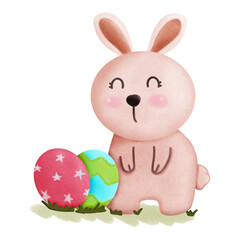 easter bunny with easter eggs