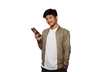 Portrait a boy wearing jacket with expression