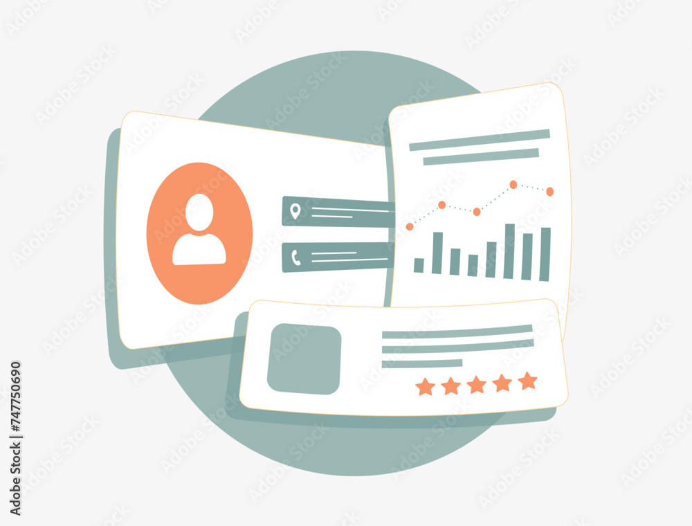 Poster customer onboarding strategies for seamless user experiences. user profile illustration through data