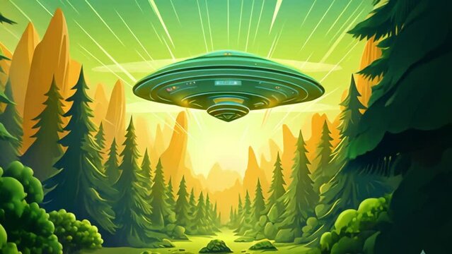 video illustration of a flying UFO