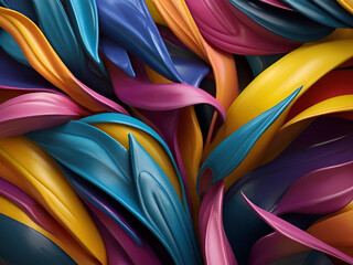 abstract background with multicolored ribbons in the form of waves