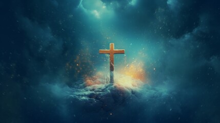 Naklejka premium Christian Religion concept background Generative AI