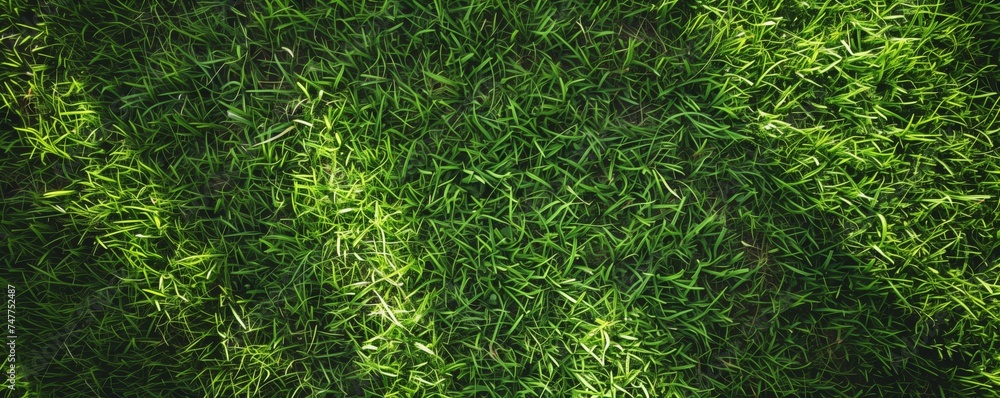 Poster ideal trimmed grass lawn on a sunny day. one type of grass only. no trees or bushes. top view of a c