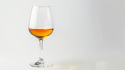 A glass of wine with a white background, copy space available.