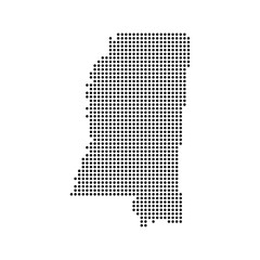 Mississippi state map in dots