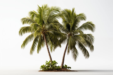 Coconut tree isolated on white background.