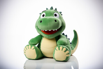 Fototapeta premium Dinosaur toy isolated on white background.