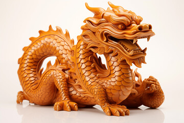 Fototapeta premium Dragon statue isolated on white background.