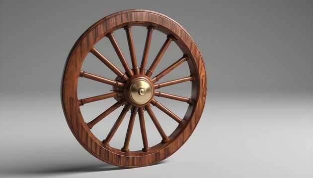 Wooden wheel, farm, Generative Ai
