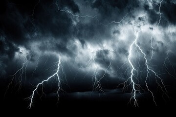Lighting Effect Thunderstorm On White Background - obrazy, fototapety, plakaty