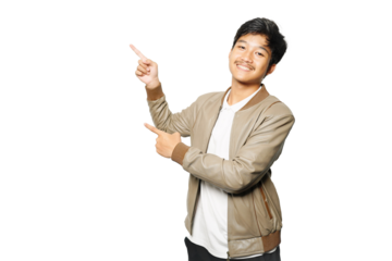 Portrait a boy wearing jacket with expression