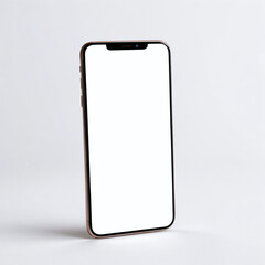 Smartphone with a blank white screen mockup template product shot