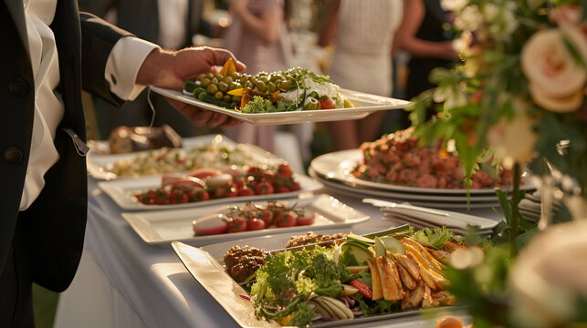 Top view table full of delicious food composition