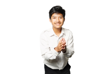 Portrait of a boy wearing white shirt