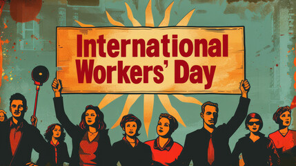 International Workers' Day, Rising arrow symbolizes upward mobility and advancement