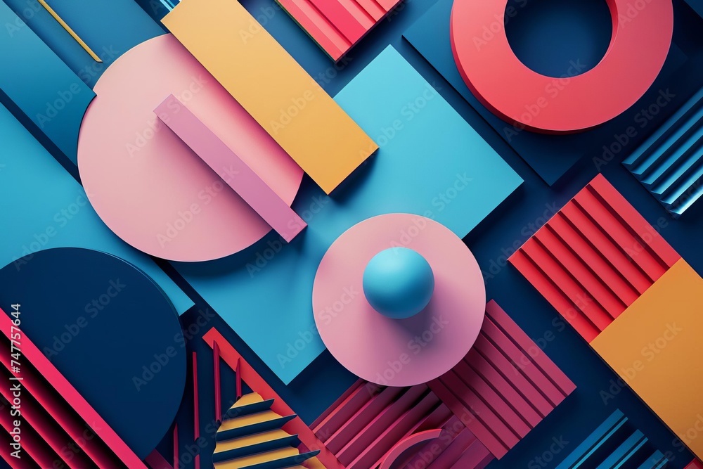 Poster 3d abstract background with geometric shapes dynamic forms and a futuristic vibe suitable for digita