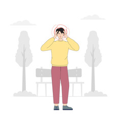 Headache Korean Style Illustration